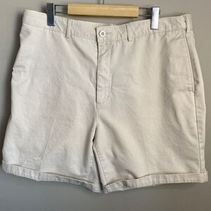 Lands' End Traditional Fit Men's Cream Chino Shorts Size 37